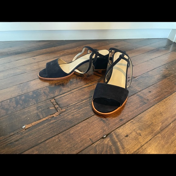 No.6 Store Suede Crossover heeled Sandals Navy US W9 - Picture 3 of 6